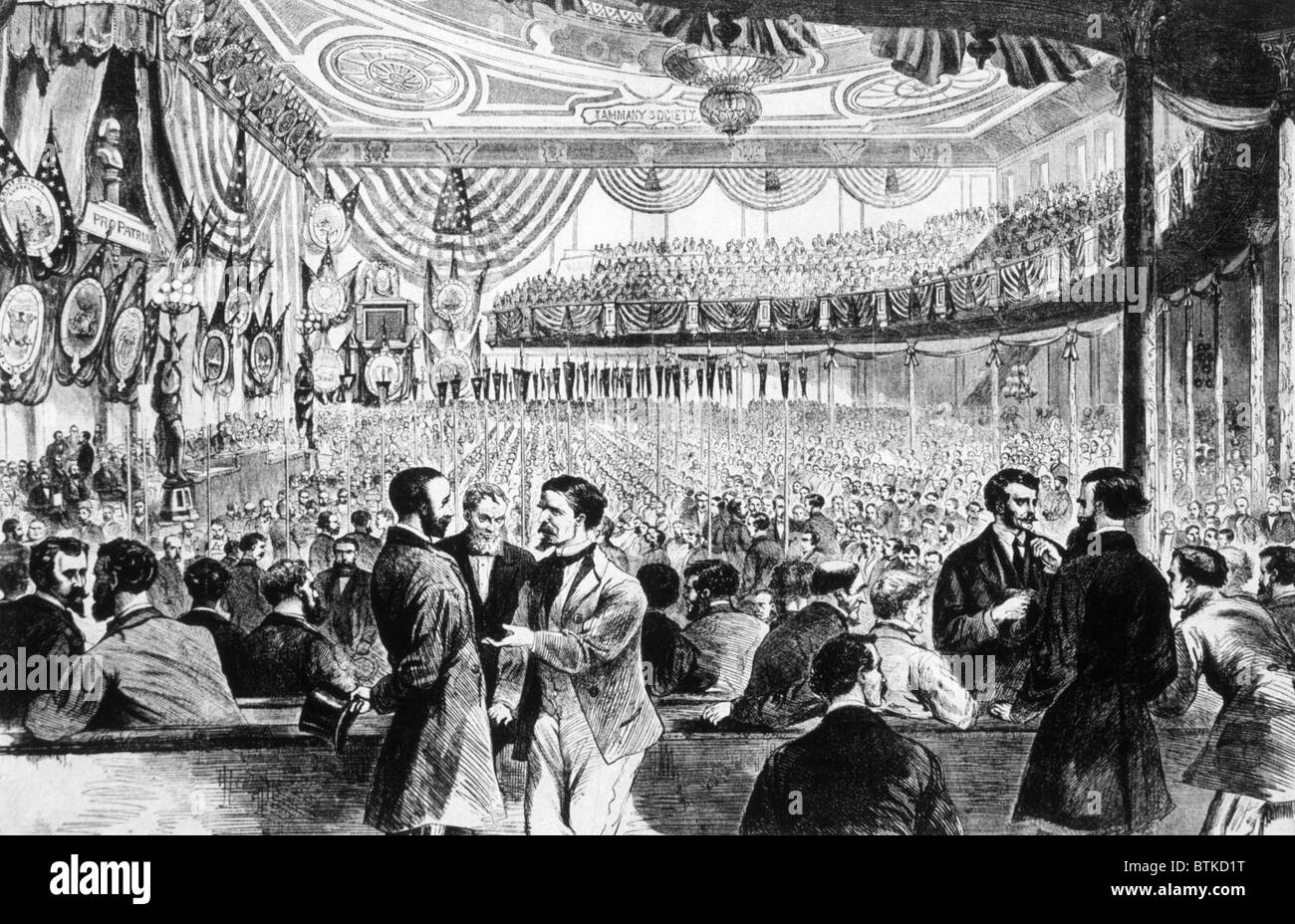 John A. Logan of Illinois nominates Ulysses S. Grant for president at the Republican national convention in Chicago, 1868 Stock Photo