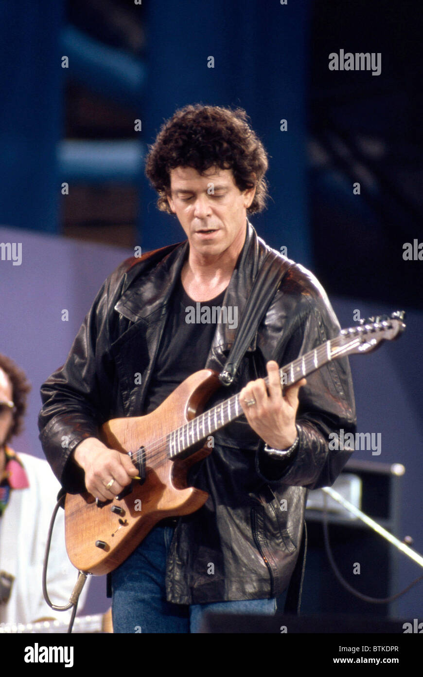 Lou Reed at the concert for  Amnesty International, Giant Stadium, New Jersey, June 15, 1986, Stock Photo