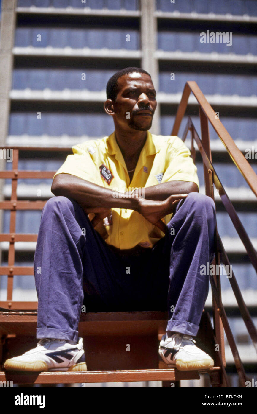 South African guitarist Ray Piri, South Africa, 1987. Photo by Karen