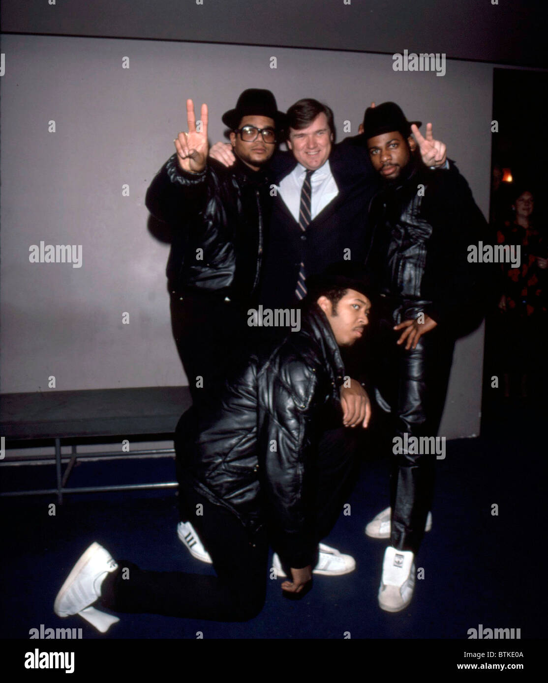 Run DMC, Daryl McDaniels, Jam Master Jay, Reverend Run, Jan. 1986.Photo