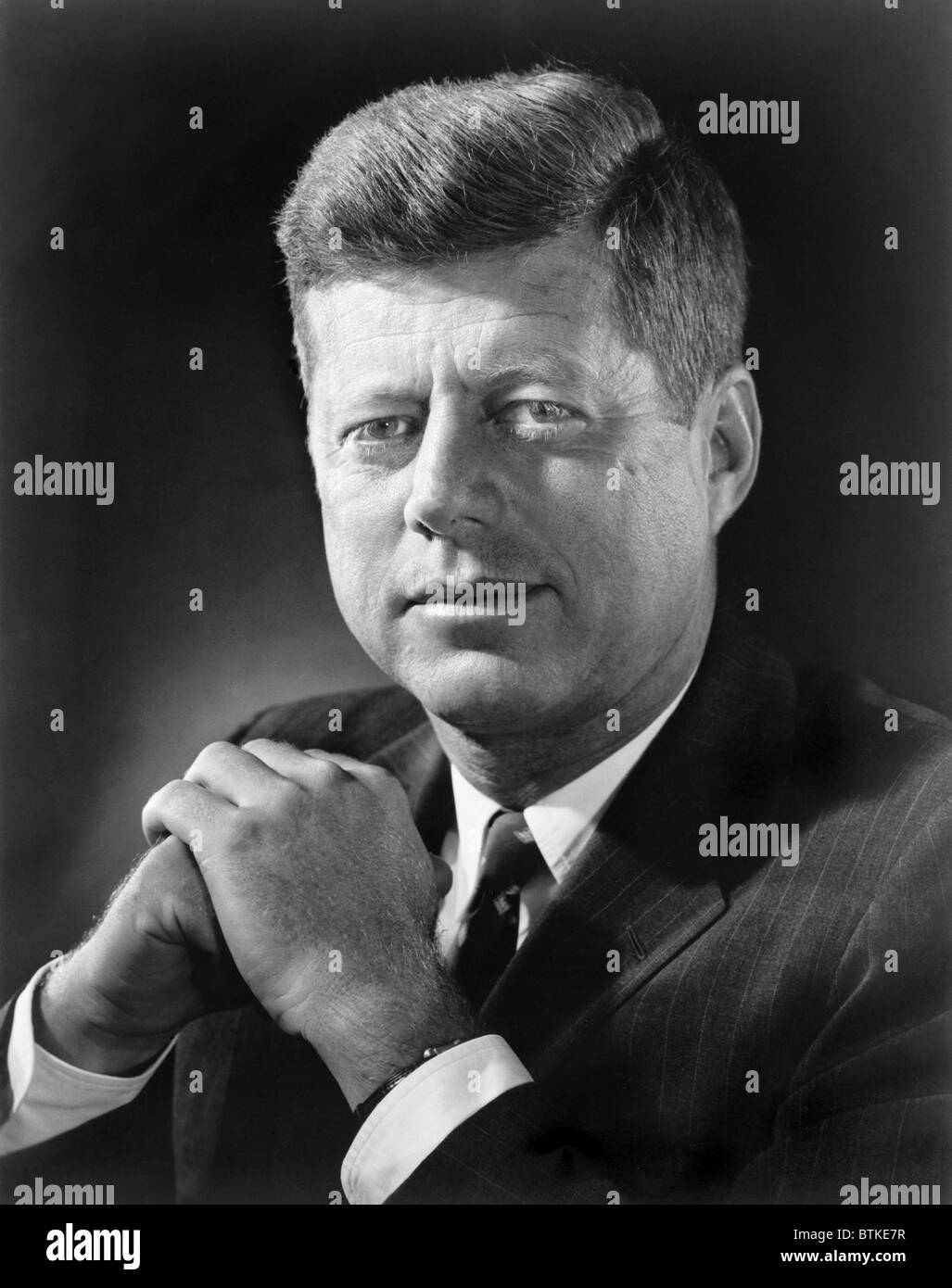 President John F. Kennedy in a 1961 portrait. Stock Photo