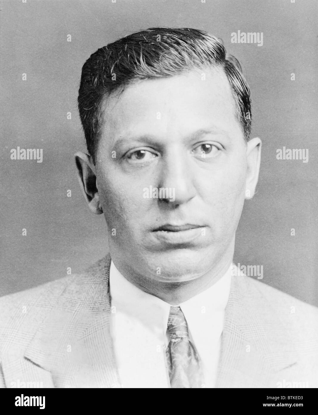 Louis 'Lepke' Buchalter (1897-1944) in 1933, when he was a crime boss in labor rackets and extortion, and would soon expand into killing for hire, in what was later called, Murder, Inc. Stock Photo