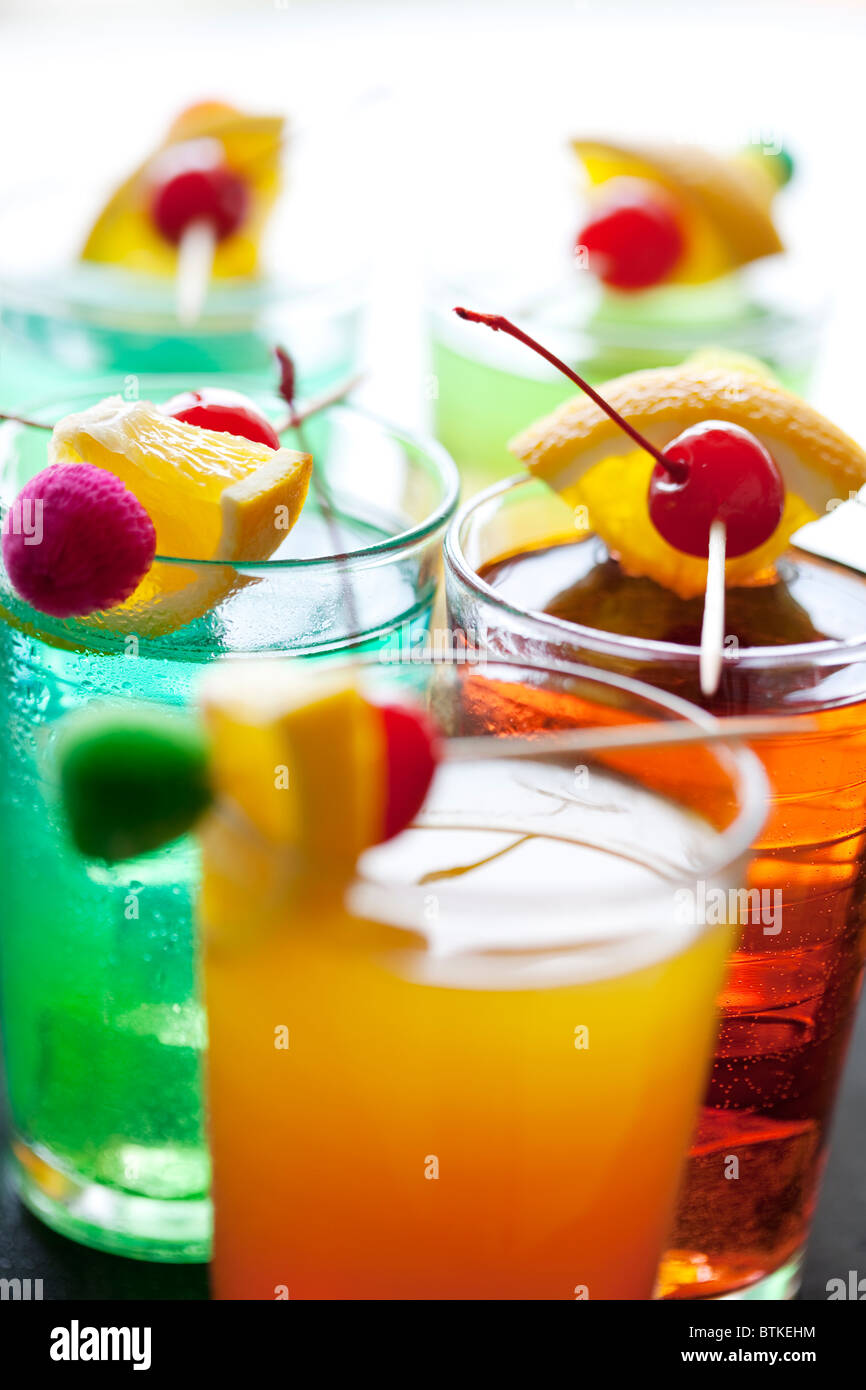colourful exotic  cocktails Stock Photo