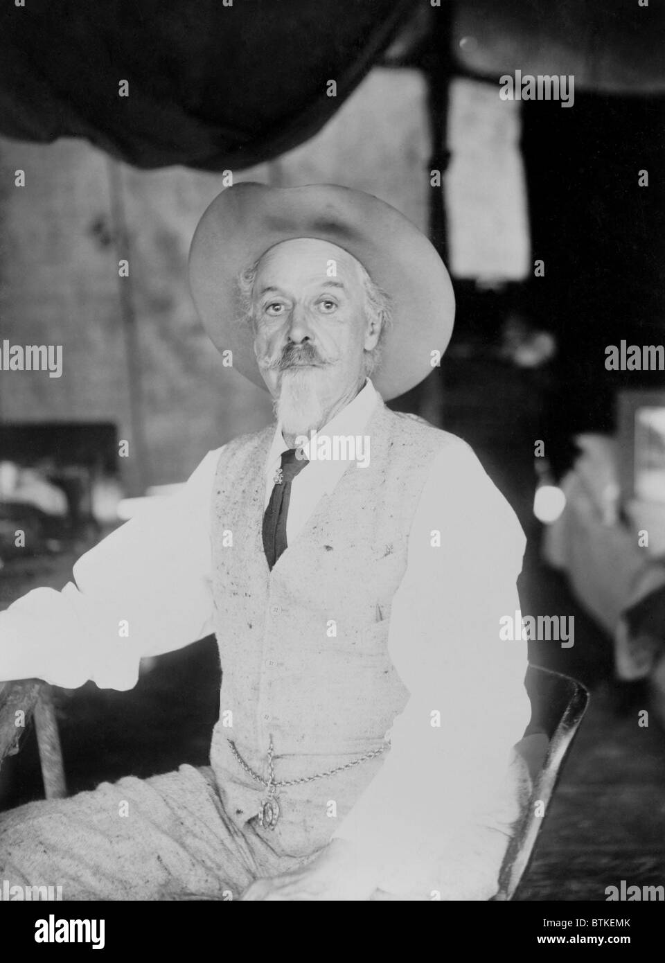 William Frederick Cody, aka Buffalo Bill (1846-1917), legendary Western scout turned Wild West Show impresario in 1911. Stock Photo