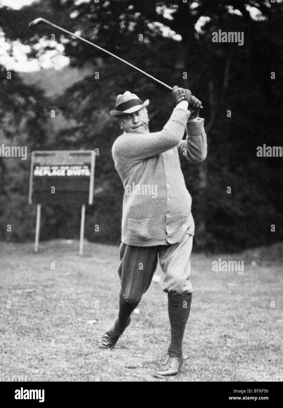 Charles Schwab playing golf at White Sulphur Springs, West Virginia, 1923. Stock Photo
