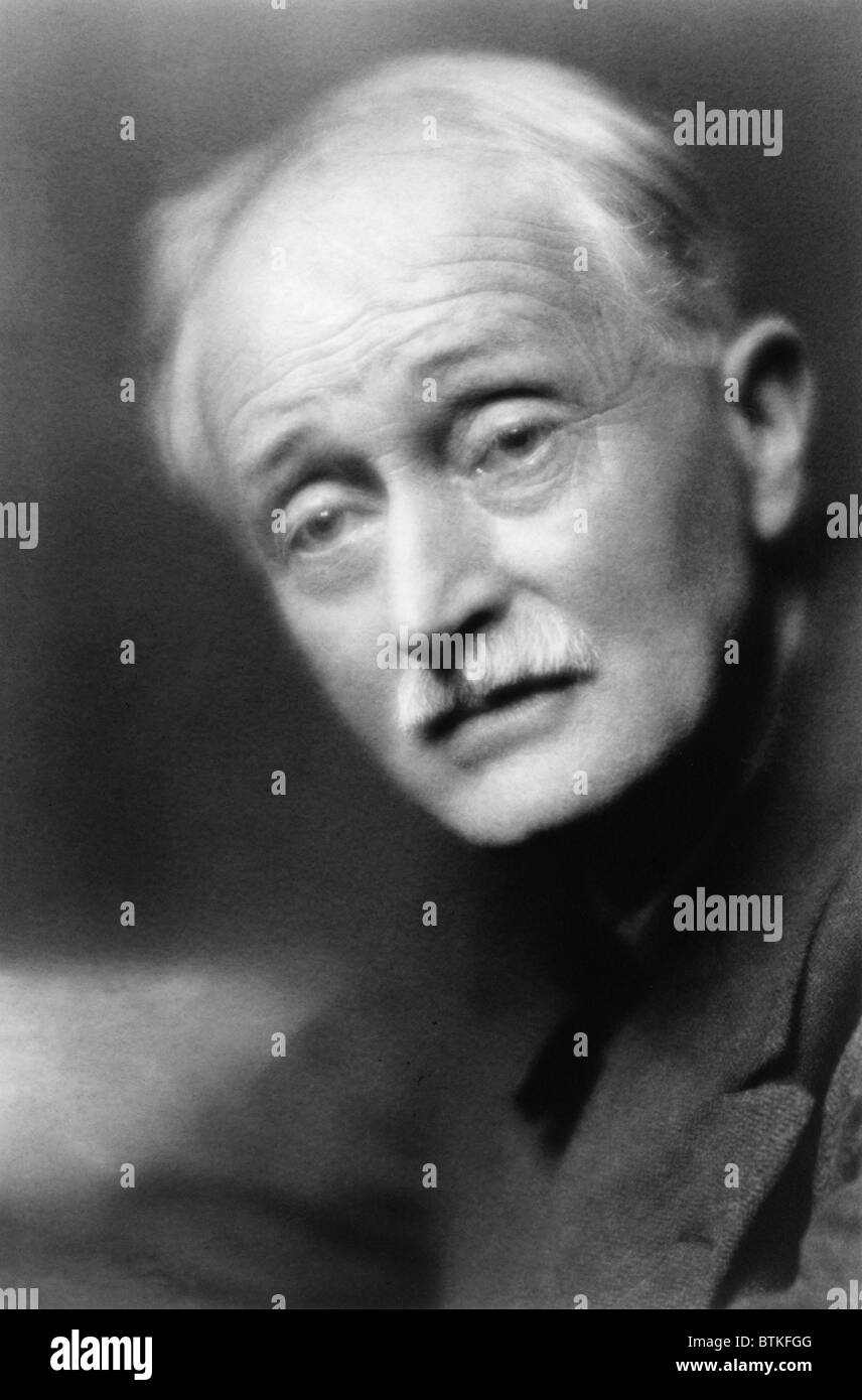 John Masefield (1878-1967), poet laureate of England in 1933 portrait by Pirie MacDonald. Stock Photo