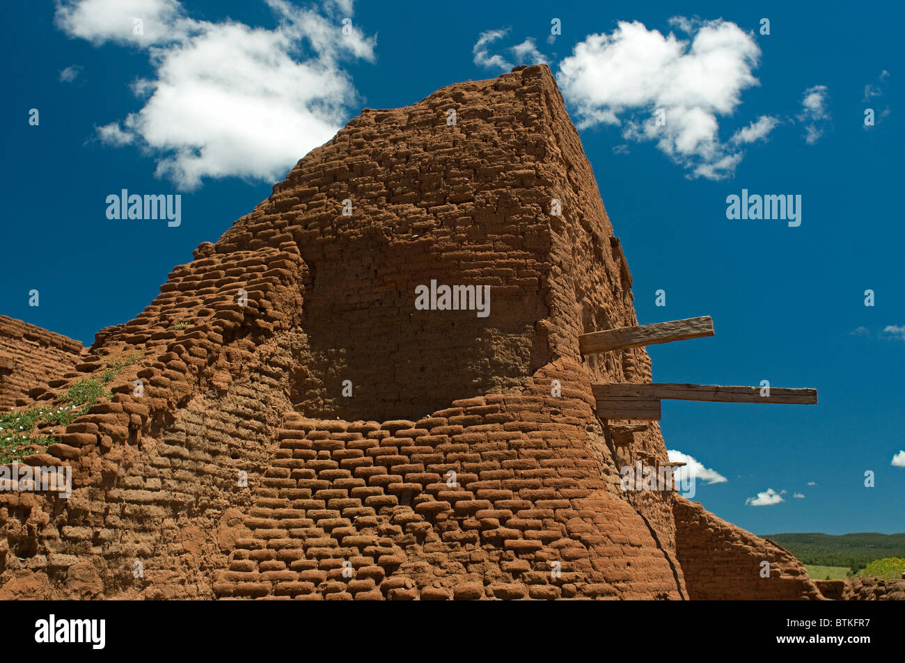 Adobe ruins at Pecos National Historical Park New Mexico Stock Photo