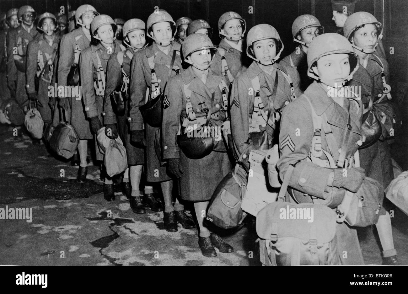 First African American members of the Women's Army Corps assigned to