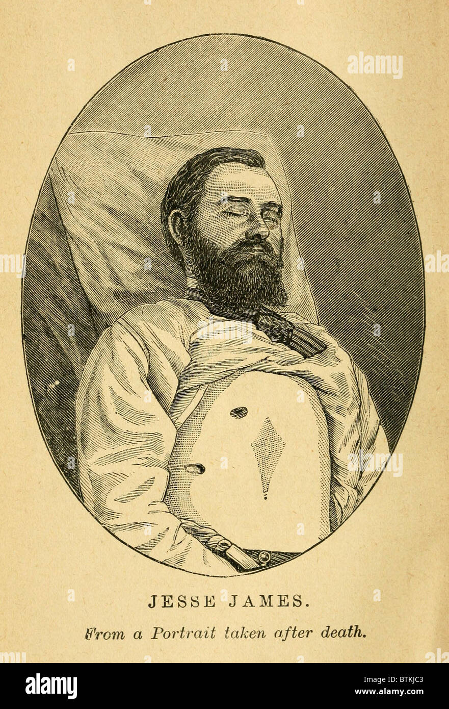 Jesse James, after his death at the hands of turncoat reward collector