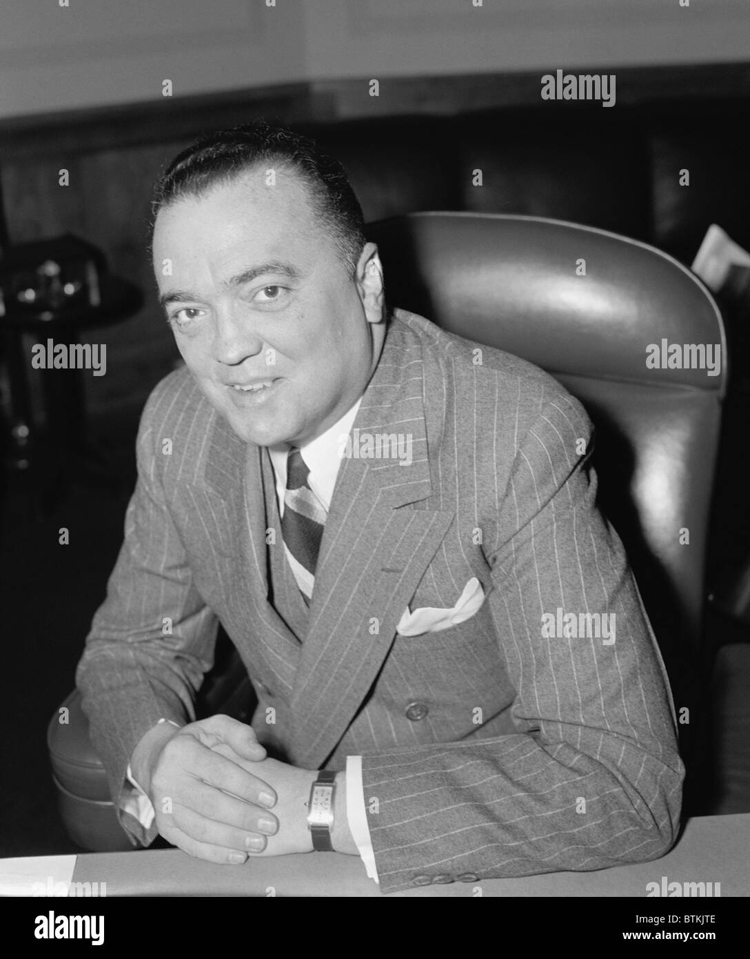 J. Edgar Hoover, Director of FBI, Department of Justice. April 5, 1940. Stock Photo