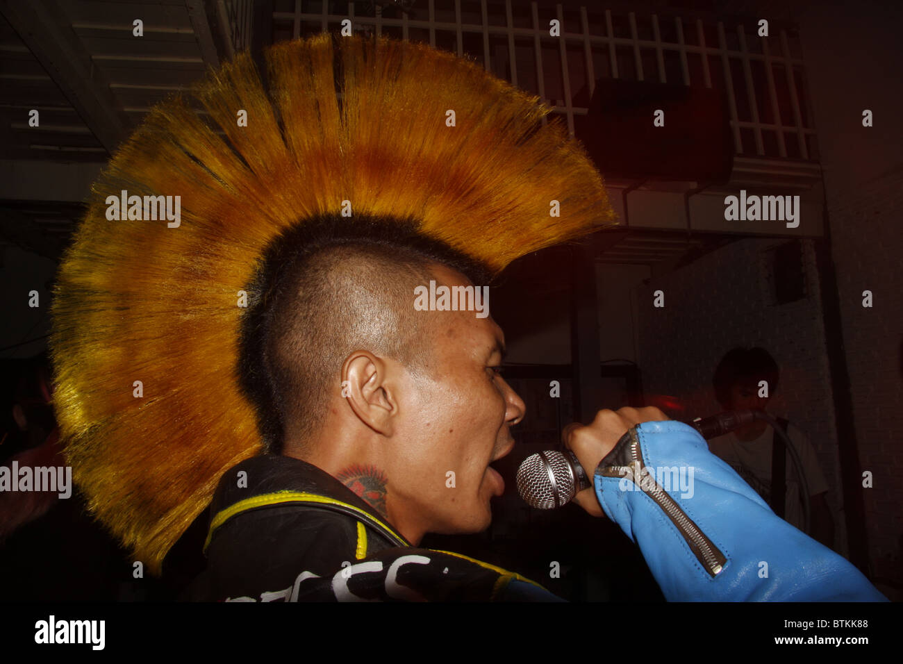 The singer of the All Dirtys, a Thai punk band, performing in Bangkok, Thailand Stock Photo