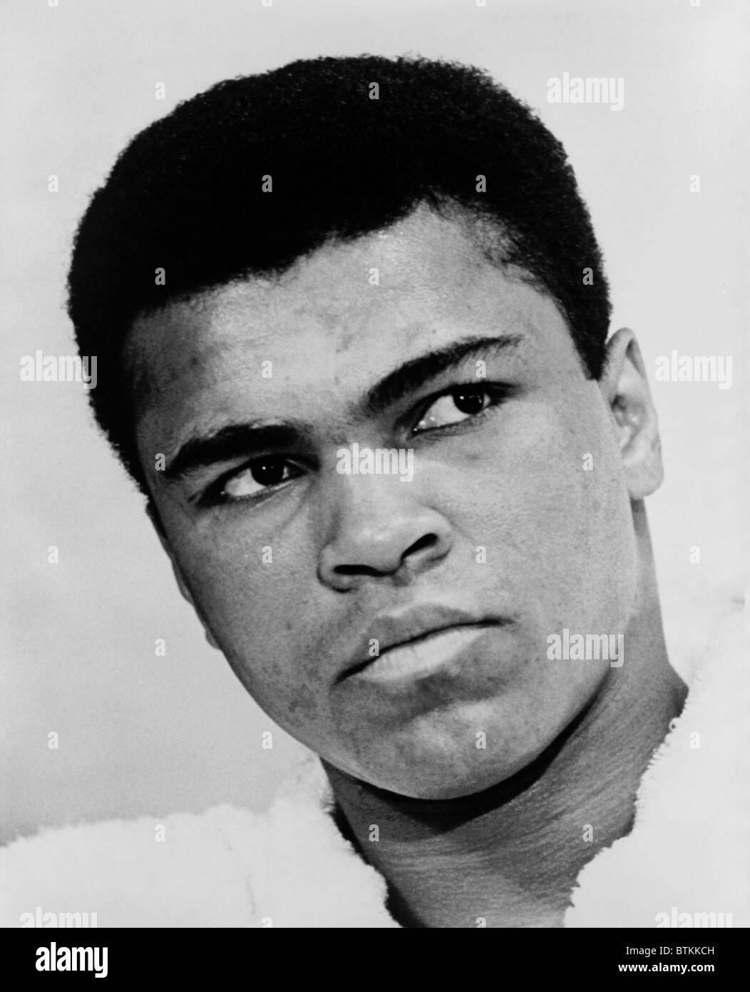 Muhammad Ali (b. 1942), in 1967, the year he refused induction into the U.S. military. He was found guilty on draft evasion charges, stripped of his boxing title and did not fight for nearly four years, until his conviction was reversed by the U.S. Supreme Court. Stock Photo