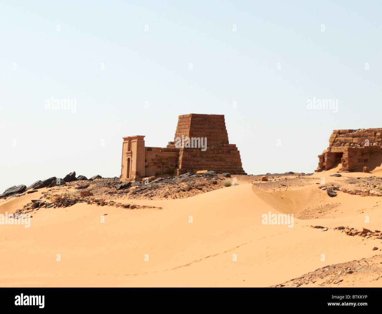 Sudan pyramids in Meroe Stock Photo