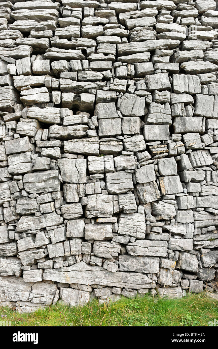 Exterior stonework of Dun Eochla, Inishmore, Aran Islands, County Galway, Connaught, Ireland. Stock Photo