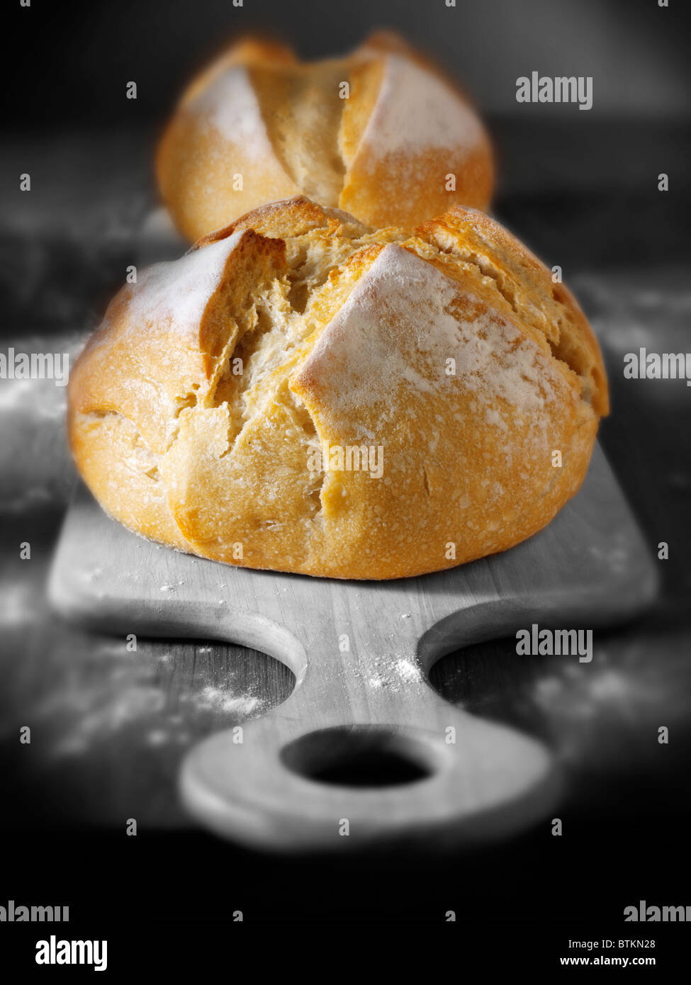 loaves of Pain Au Levan French white bread Stock Photo
