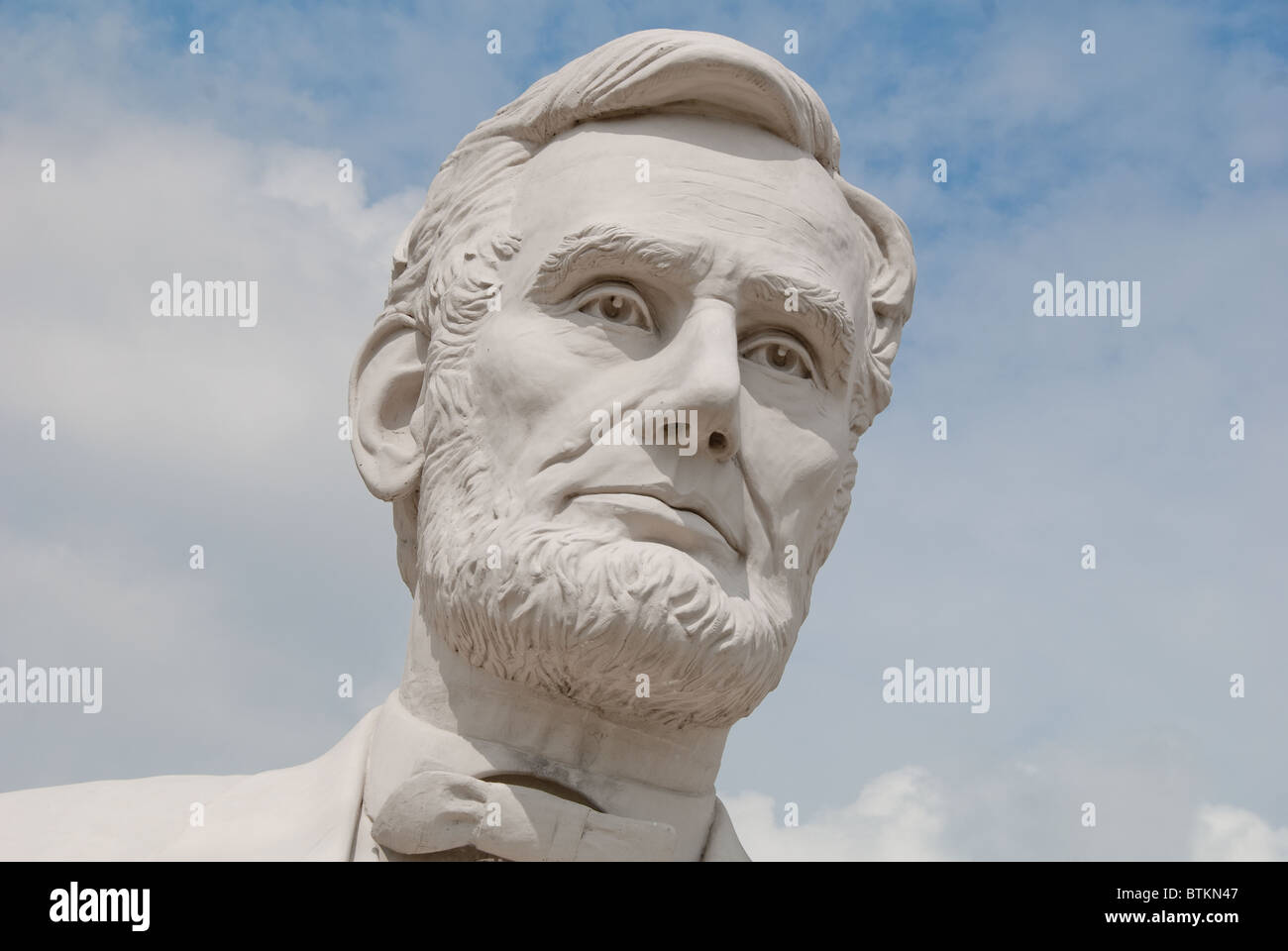 Abraham Lincoln (16th President of USA) on 'Mount Rush Hour' by sculptor David Adickes, Houston, Texas, USA Stock Photo