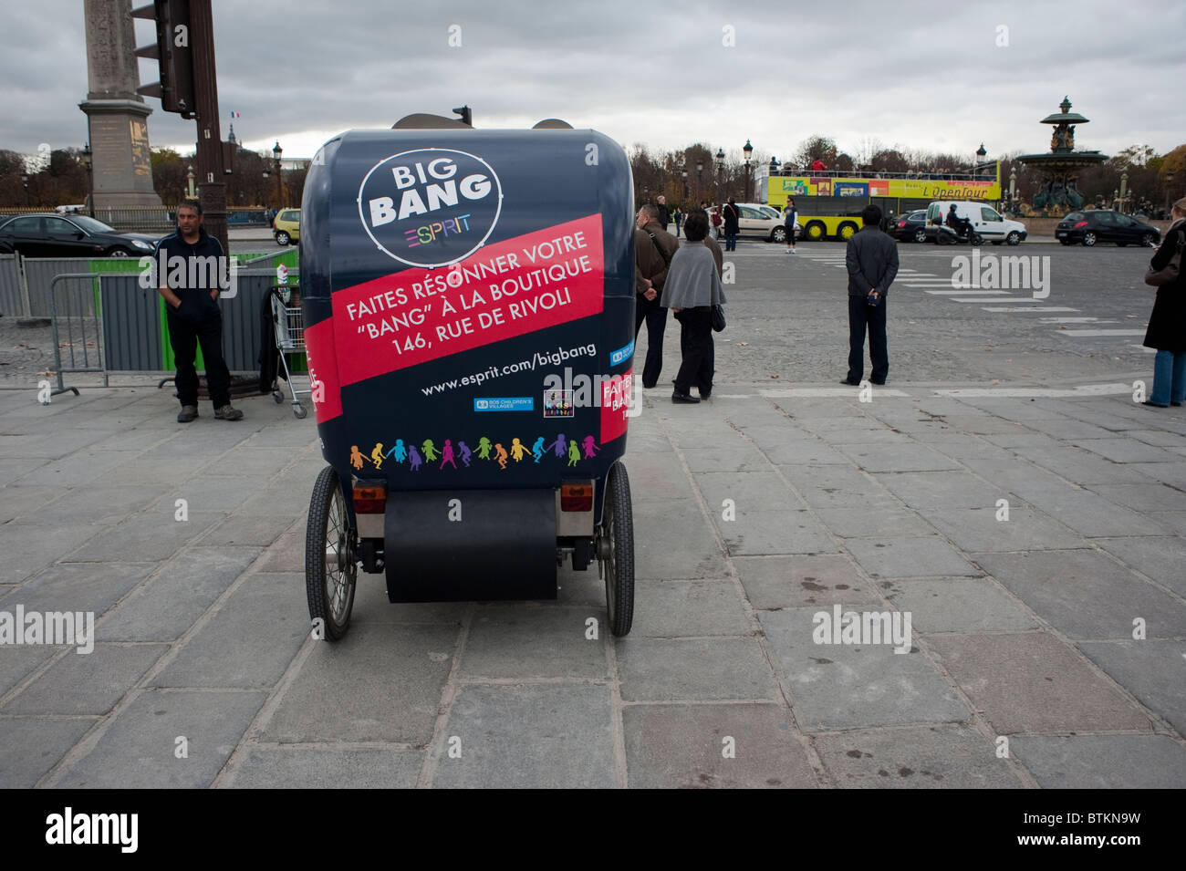 Paris, France, French Advertising, on Tourist Rickshaw outside Street ...