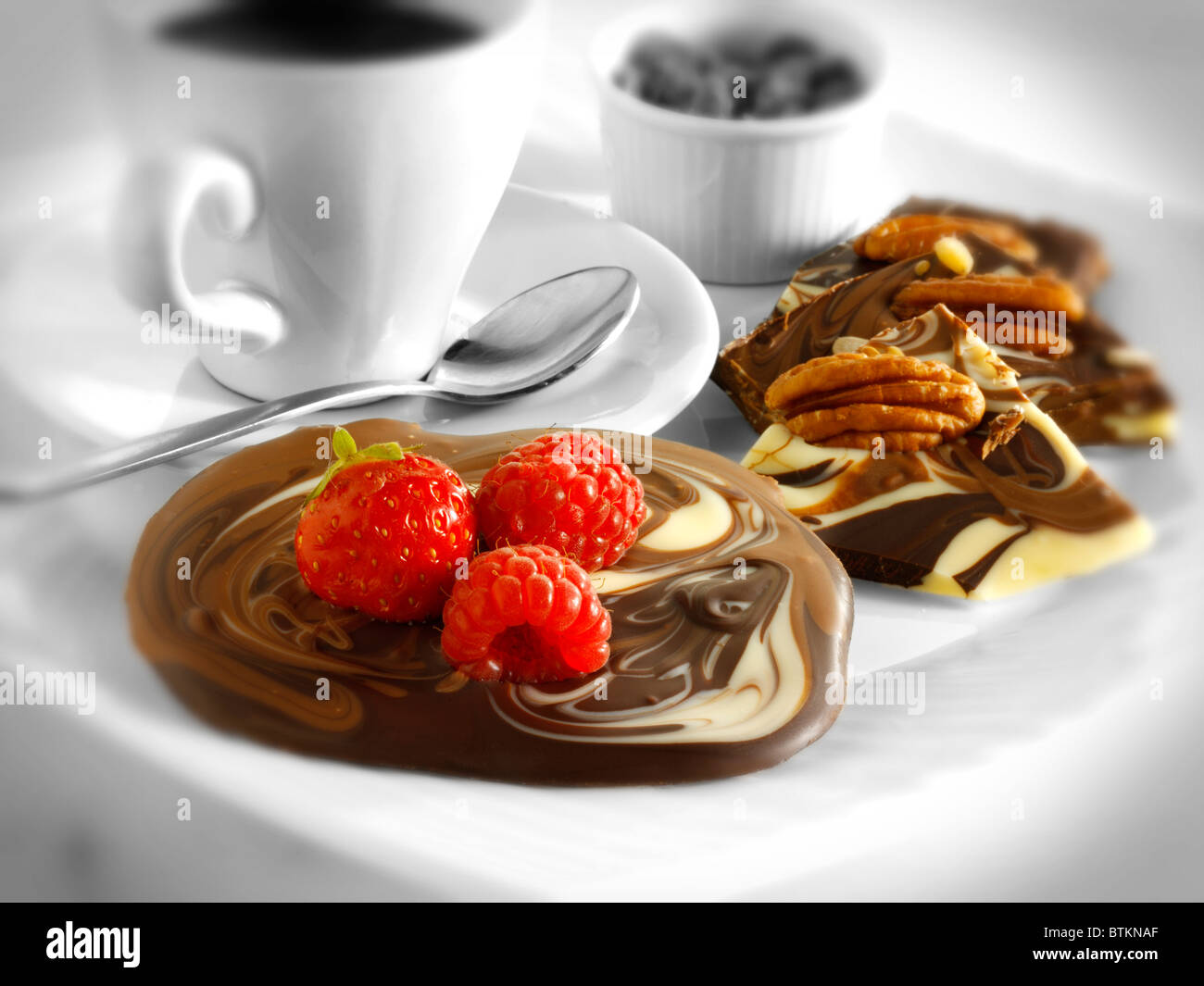 Chocolate biscuits and coffee Stock Photo