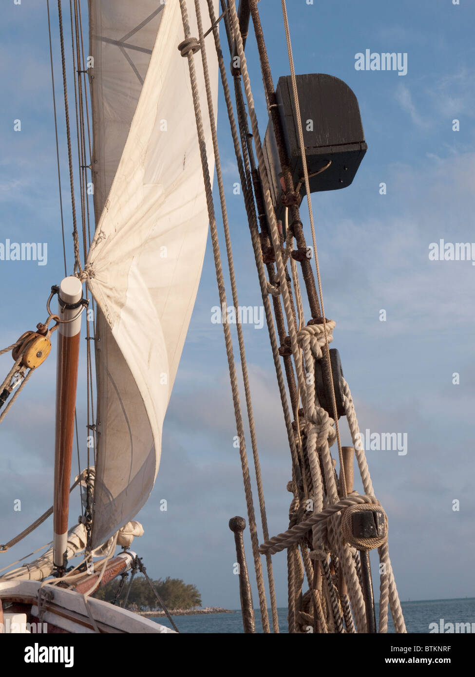 Sailing Ship the Schooner Appledore off Key West in Florida USA Stock