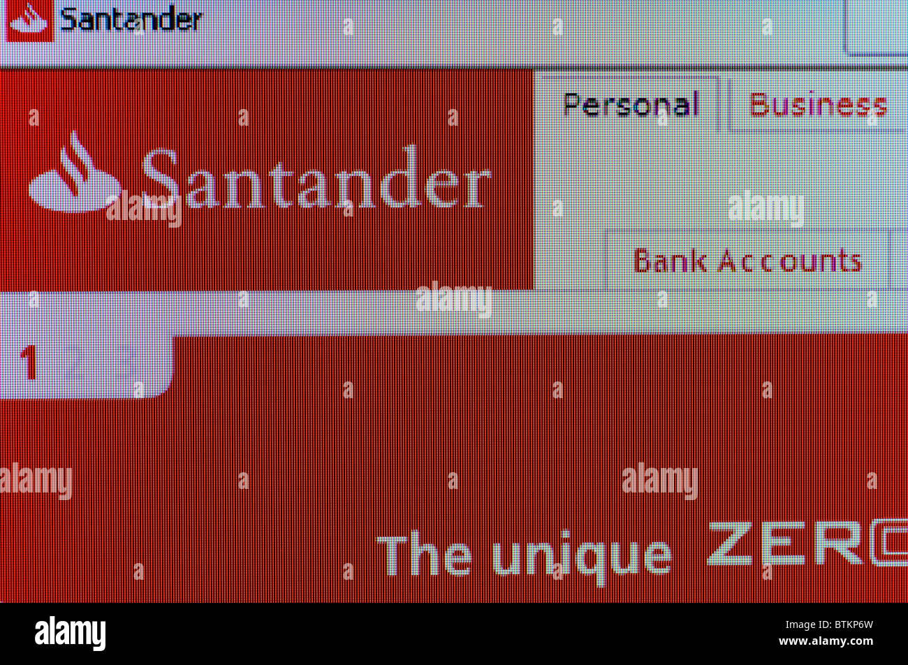 ' Santander ' internet banking website Stock Photo