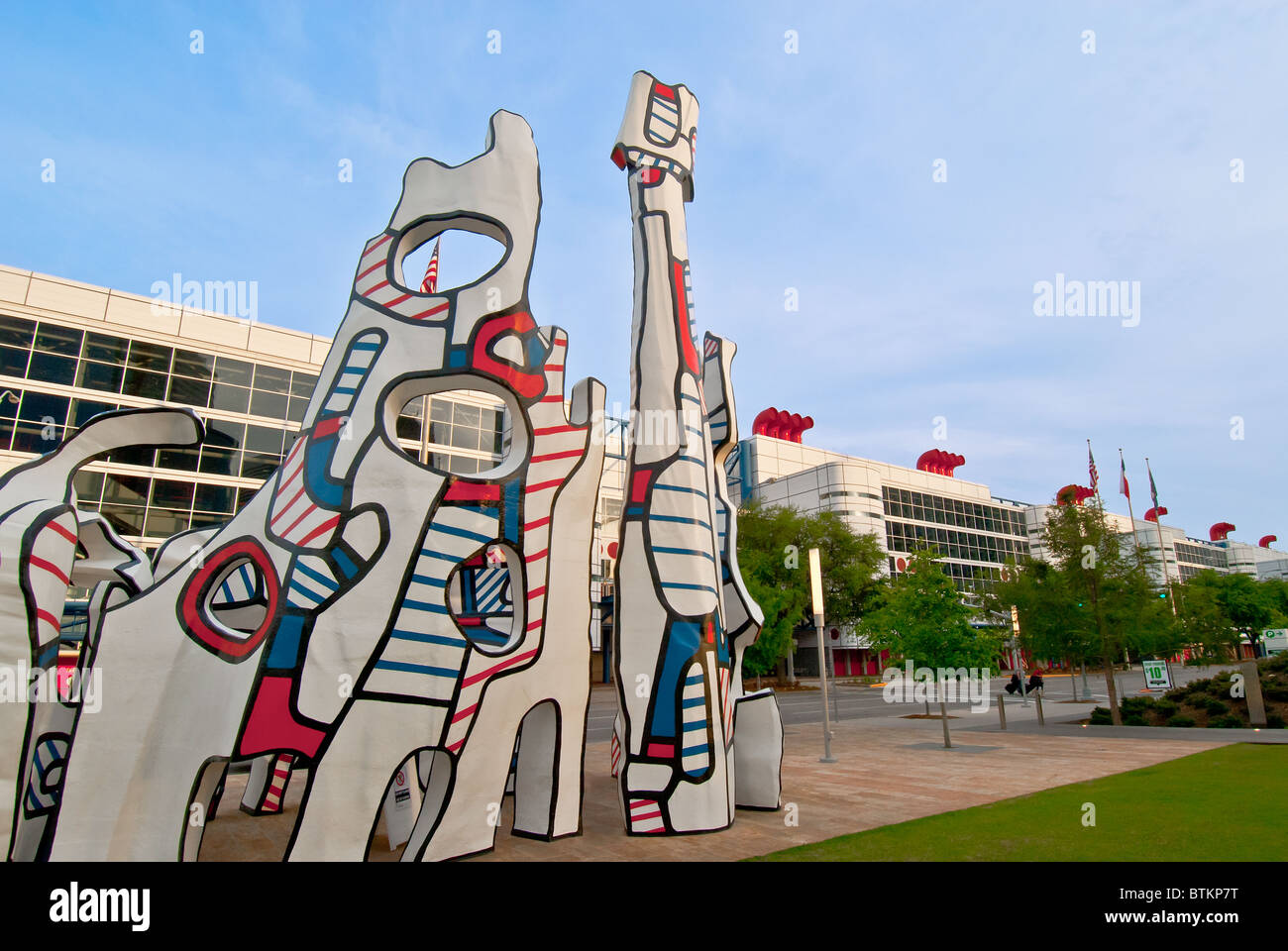 'Monument Au Fantome' sculpture by Jean Dubuffet, Discovery Green across from George R. Brown Convention Center, Houston, Texas Stock Photo