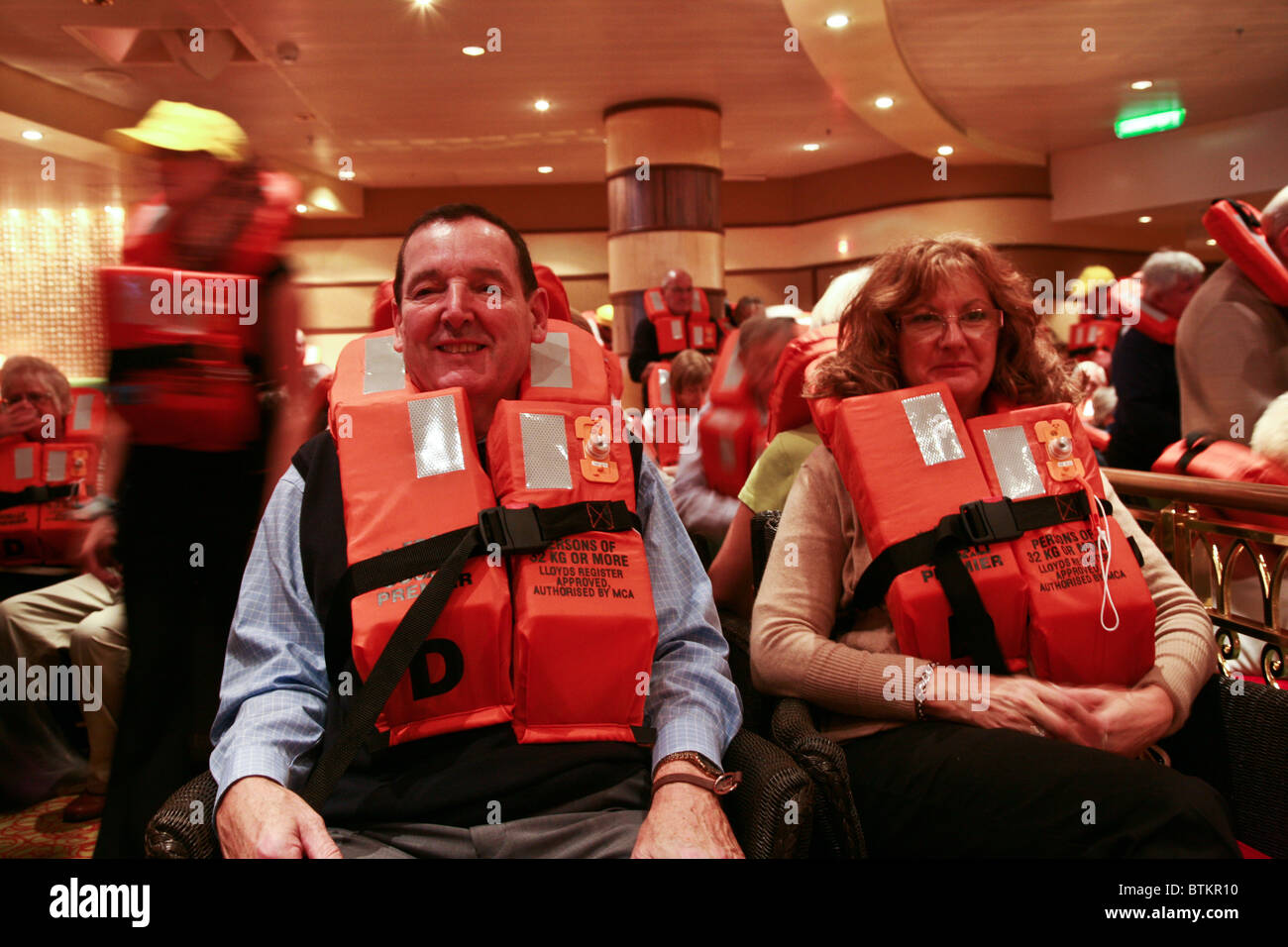 P and O P & O Cruise Ship Azura drill lifejacket drill Stock Photo Alamy