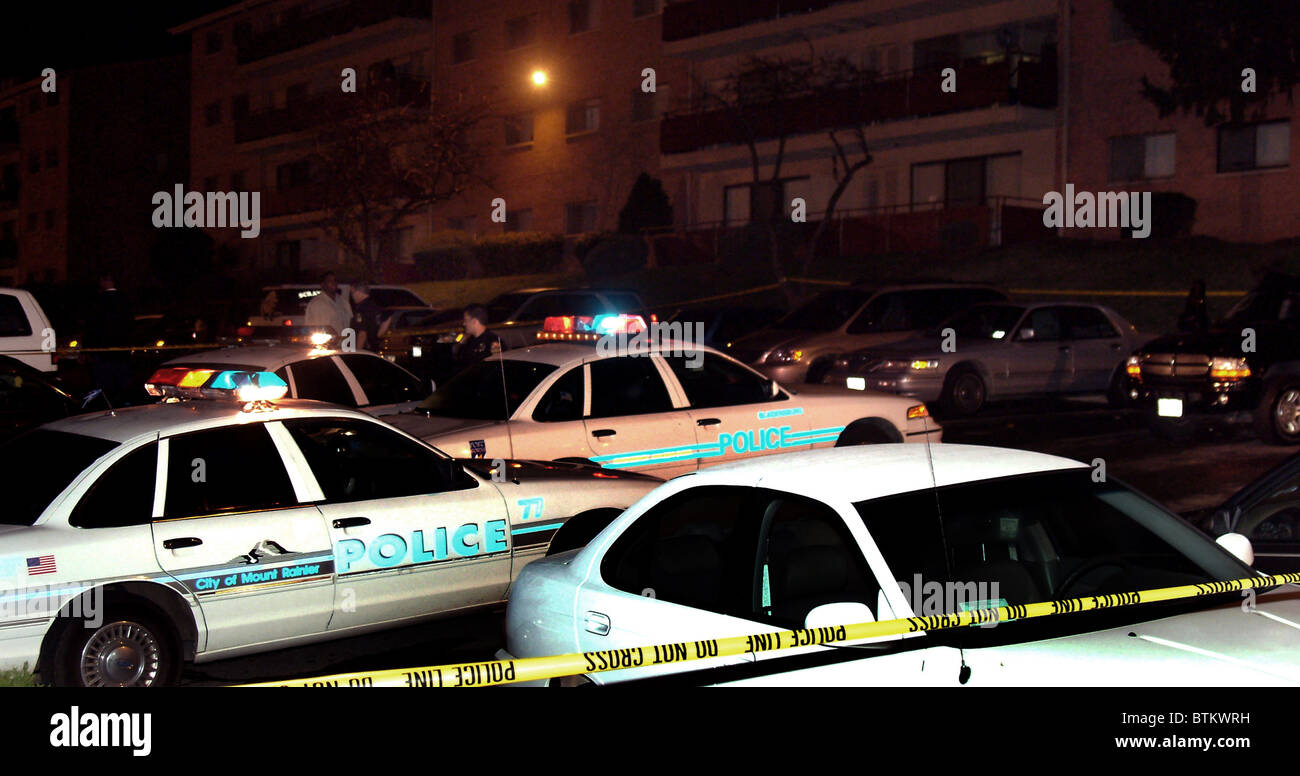 Police cars at scene of shooting in Bladensburg, Md Stock Photo Alamy