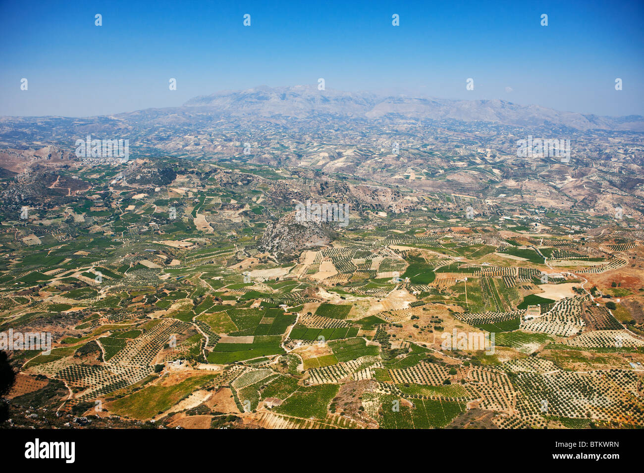 View from the top of Mount Giouhtas. Crete, Greece. Stock Photo