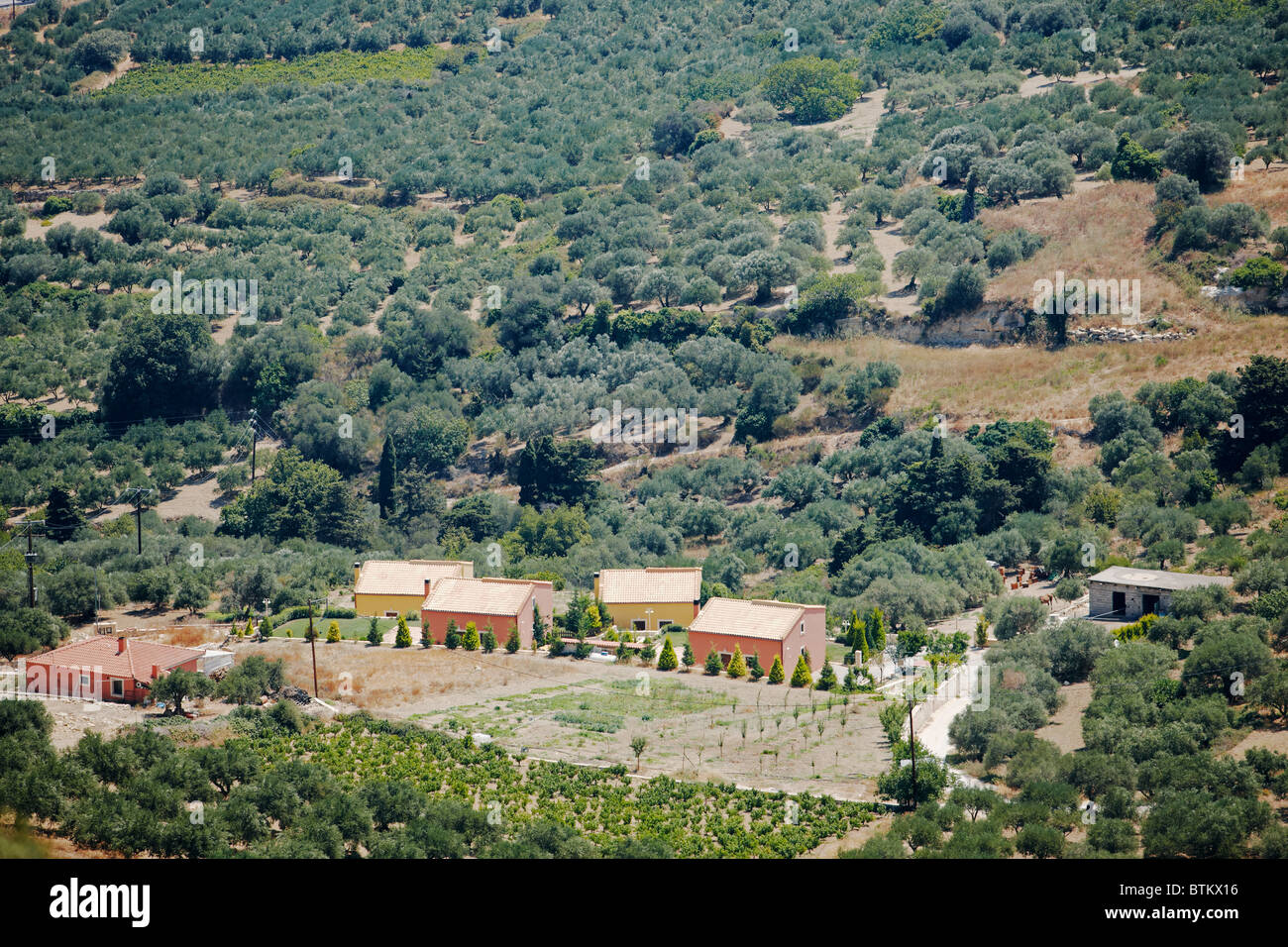 Aerial view of agricultural land. Crete, Greece Stock Photo Alamy