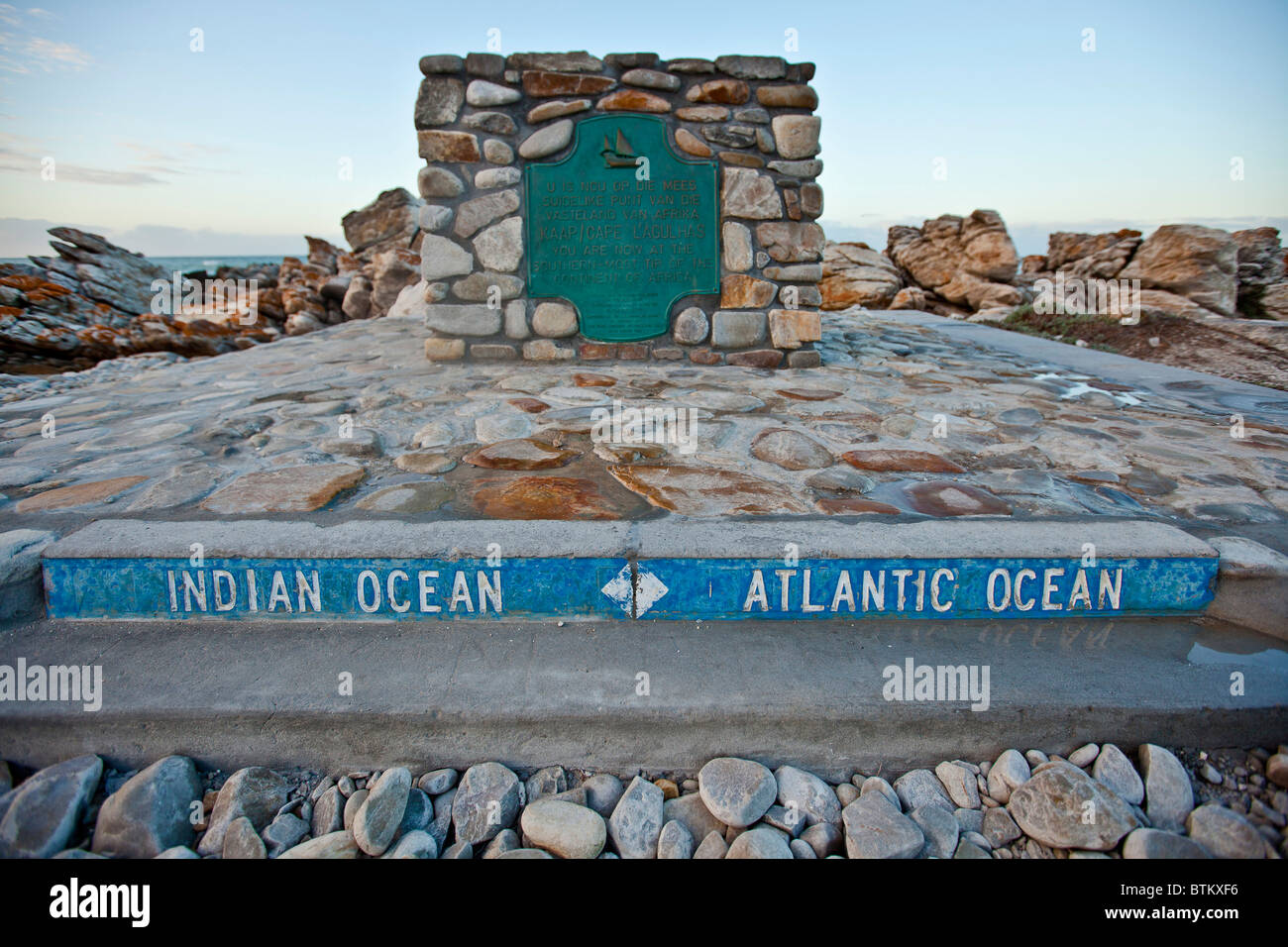 Southernmost point of Africa, Cape Agulhas Stock Photo