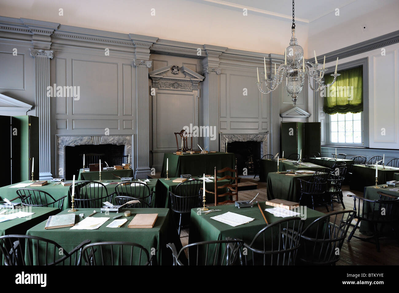 Scene of the signing of the Declaration of Independence, Independence Hall, Philadelphia, Pennsylvania, USA Stock Photo