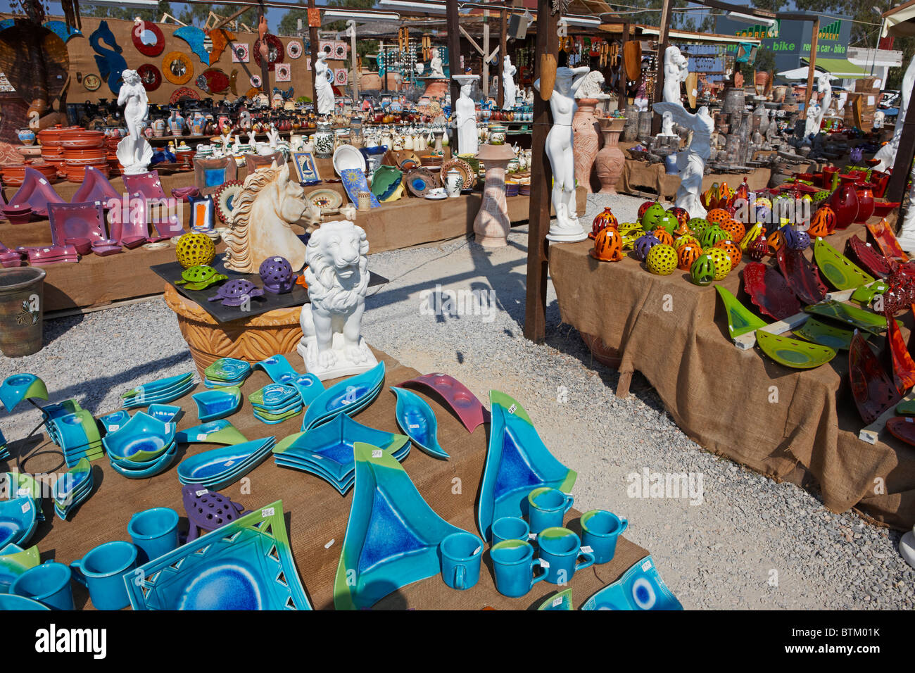Pottery market. Crete, Greece Stock Photo Alamy