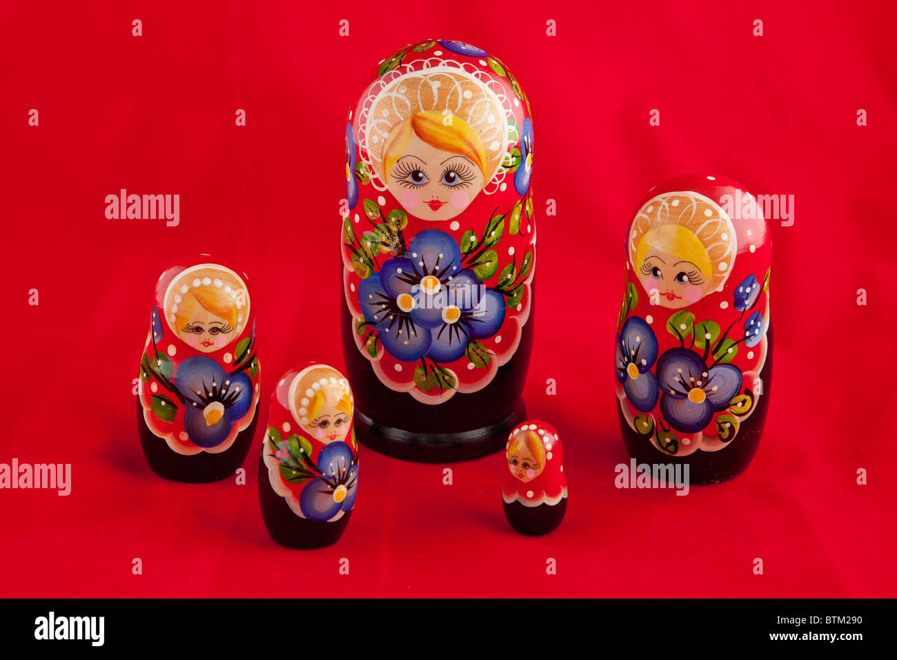 Traditional Russian folk toy: 'Matryoshka' from the city of Sergiev Posad, near Moscow Stock Photo