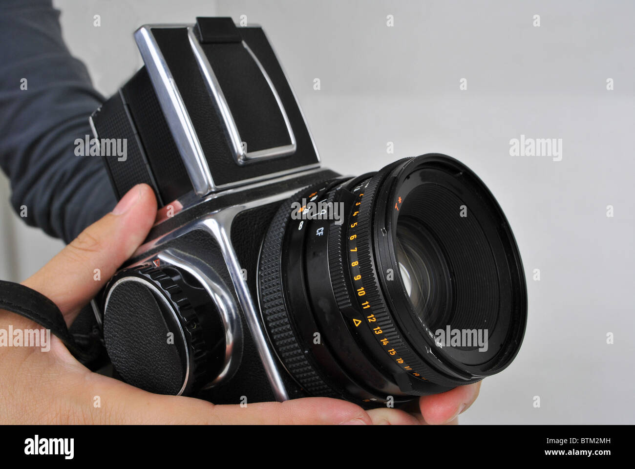 6X6 format camera with lens Stock Photo