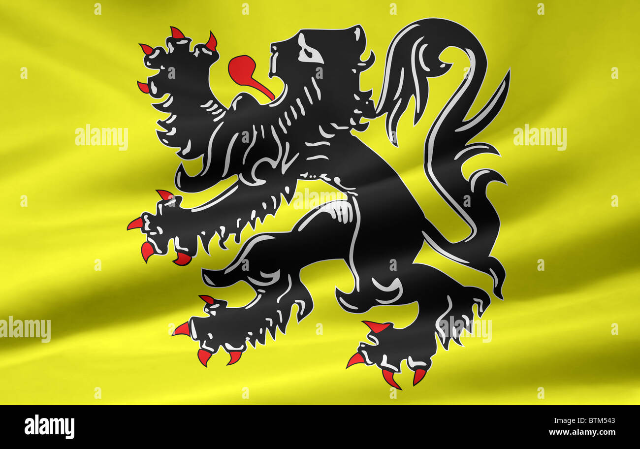 High resolution flag of Flanders Stock Photo - Alamy