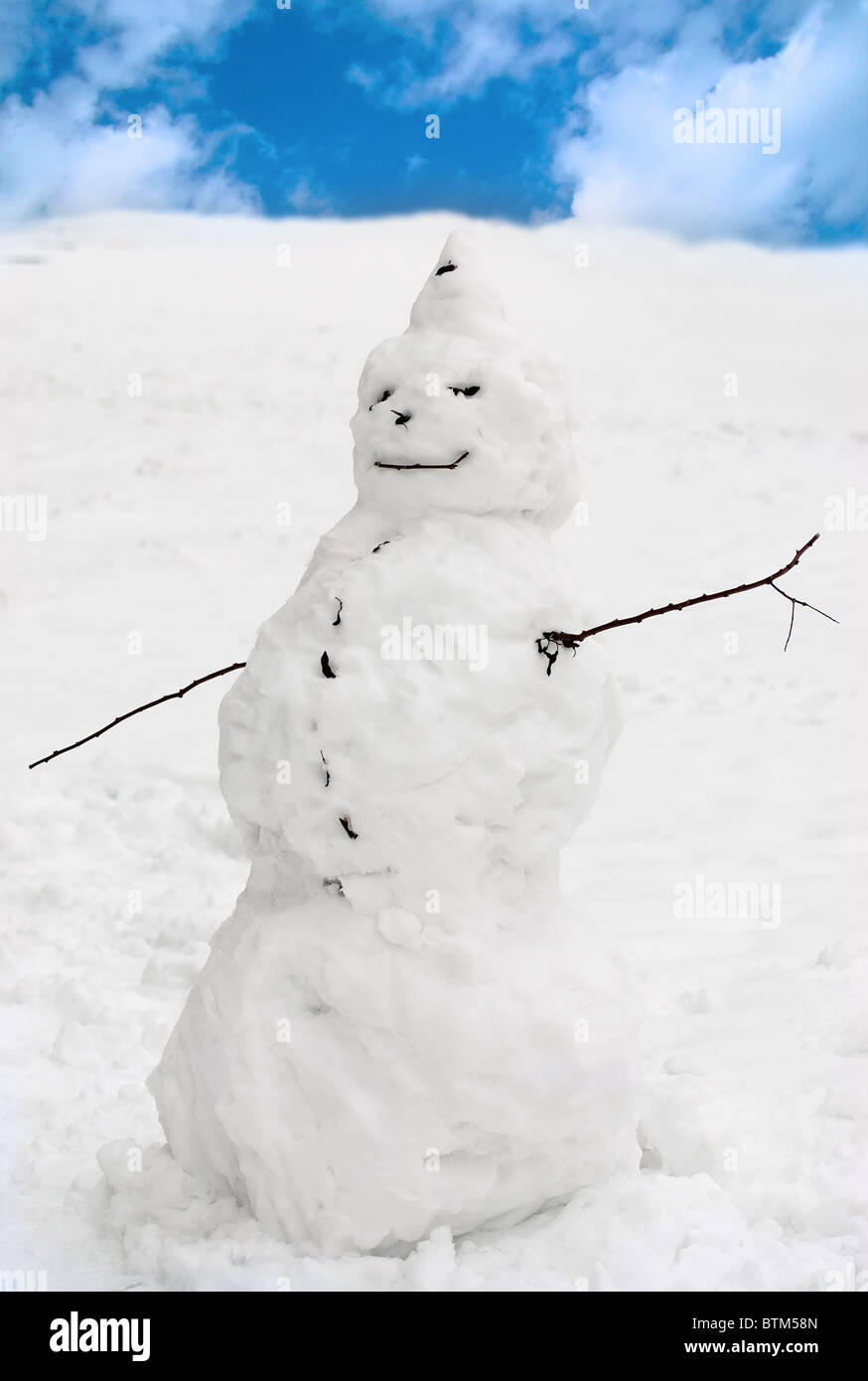 Funny snowman Stock Photo