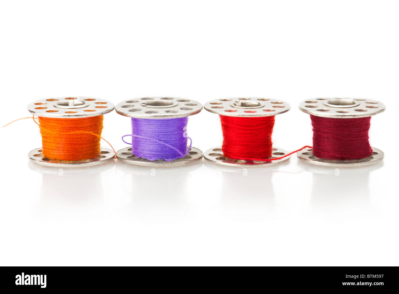 Bobbins of Thread for Cord Knitting Machine Stock Photo - Image of