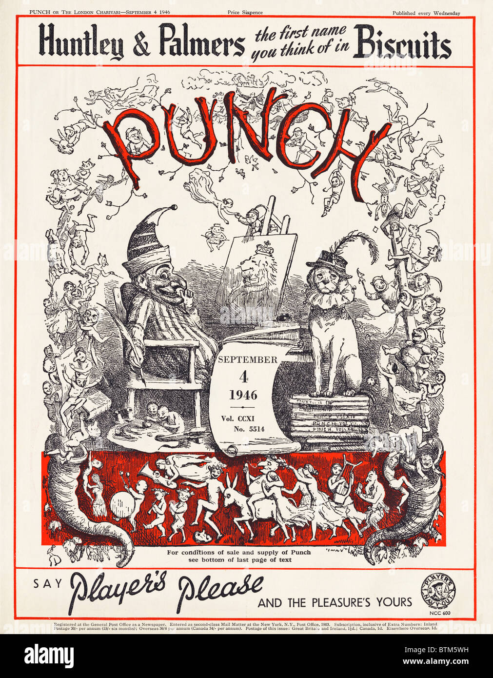 Cover of Punch magazine dated 4th September 1946 Stock Photo