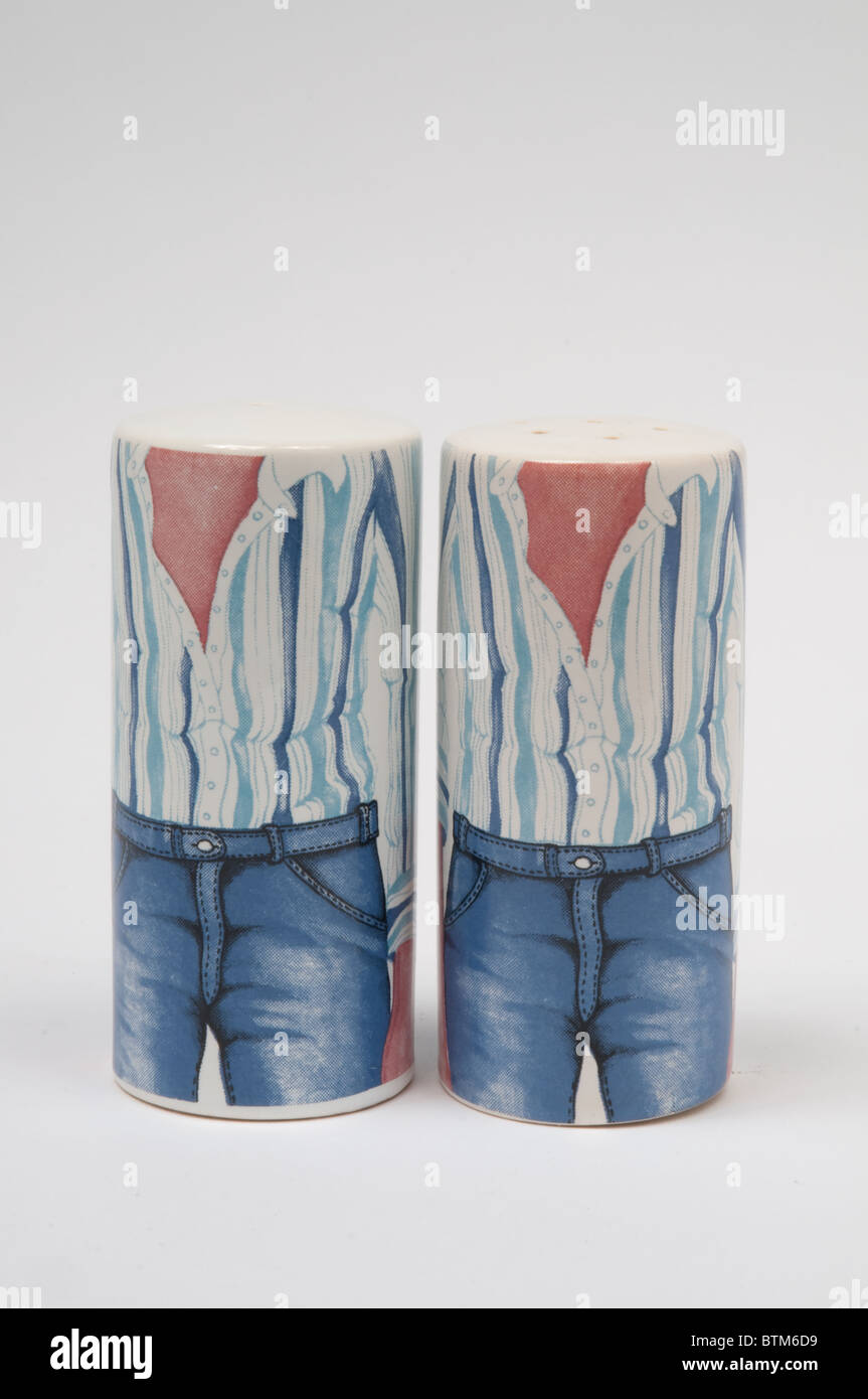 Carlton Ware,salt and pepper pots, part of the Denim range c1978 Stock