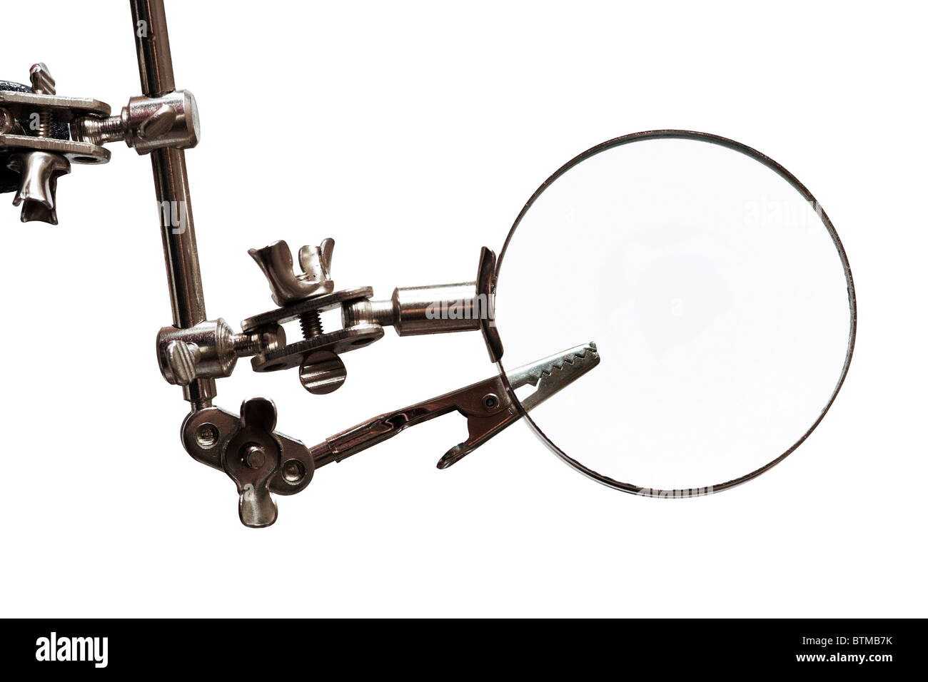 complex apparatus with magnifying glass Stock Photo Alamy