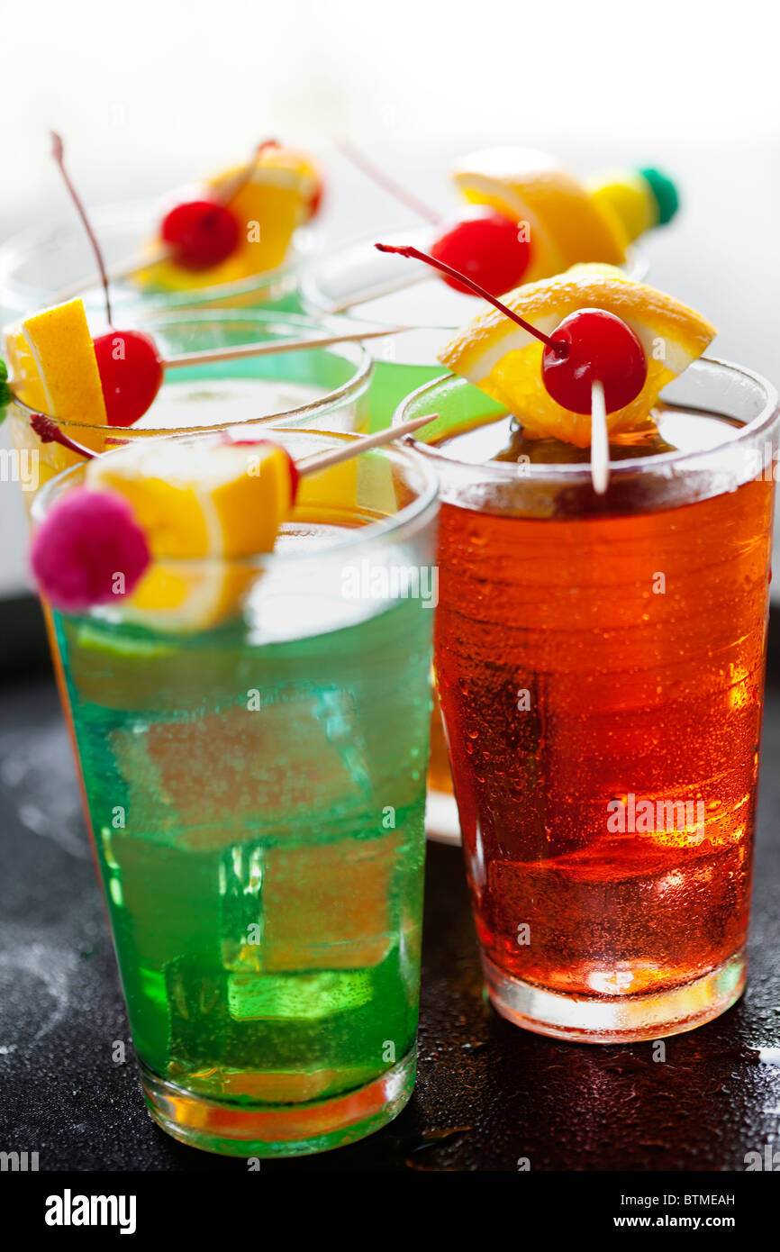 close up of colorful summer cocktail Stock Photo