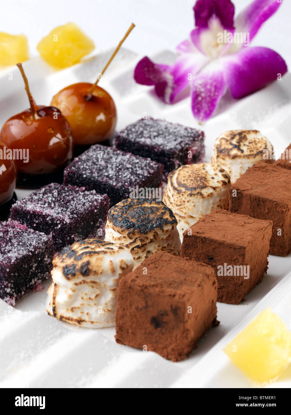 A selection of petits fours Stock Photo