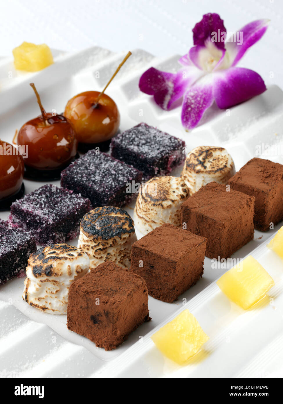 A selection of petits fours Stock Photo