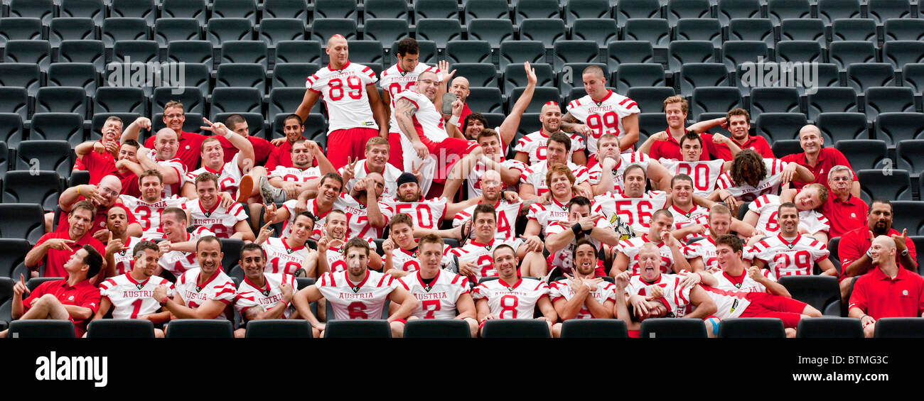 FRANKFURT, GERMANY - JULY 23 Offical team photo of Team Austria at the european football championship 2010 taken on July 23. Stock Photo