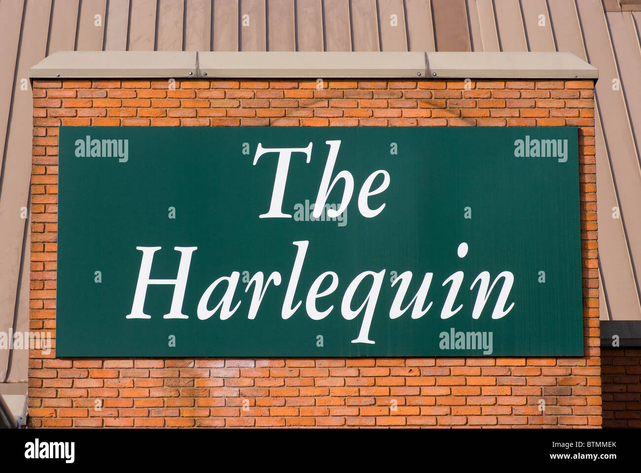The Harlequin Theatre Sign Redhill Surrey England Stock Photo
