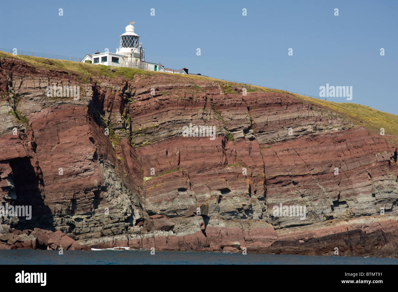 St. Anne's Head lighthouse, Pembrokeshire, Wales, UK, Europe Stock