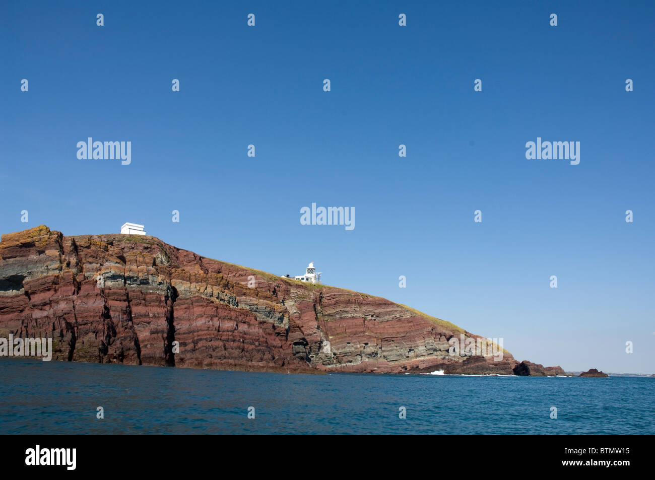 St. Anne's Head lighthouse, Pembrokeshire, Wales, UK, Europe Stock