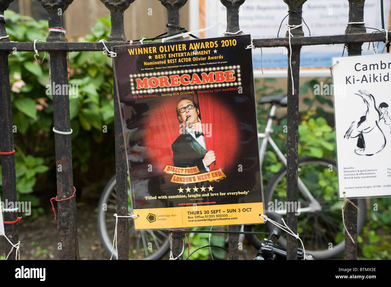 Advert Flier for a Theater Show Morecambe about the life of Eric Morecambe winner of the Olivier Awards 2010 in Cambridge Stock Photo