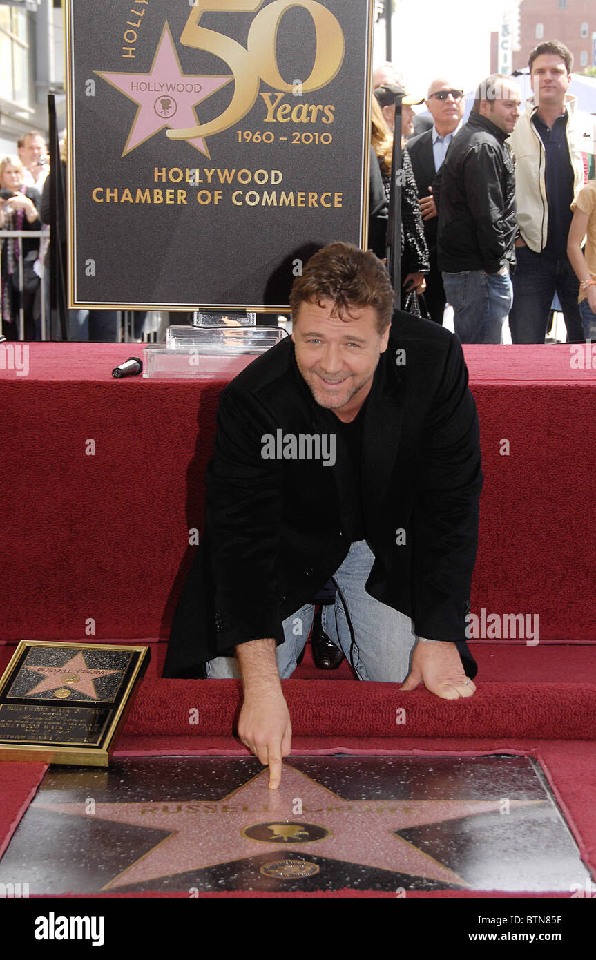 Star on the Hollywood Walk of Fame Ceremony for Russell Crowe Stock ...