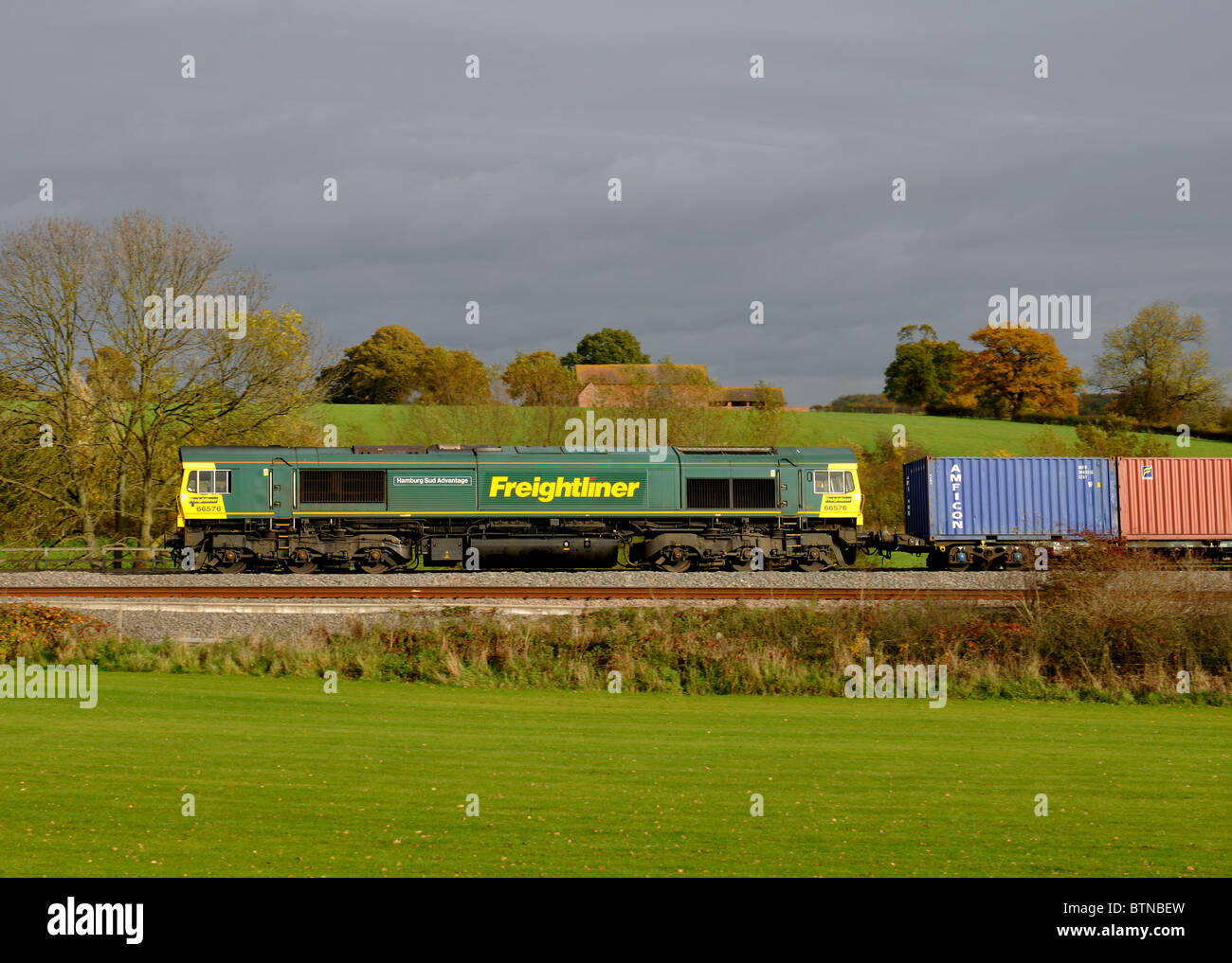 Freightliner train Stock Photo - Alamy